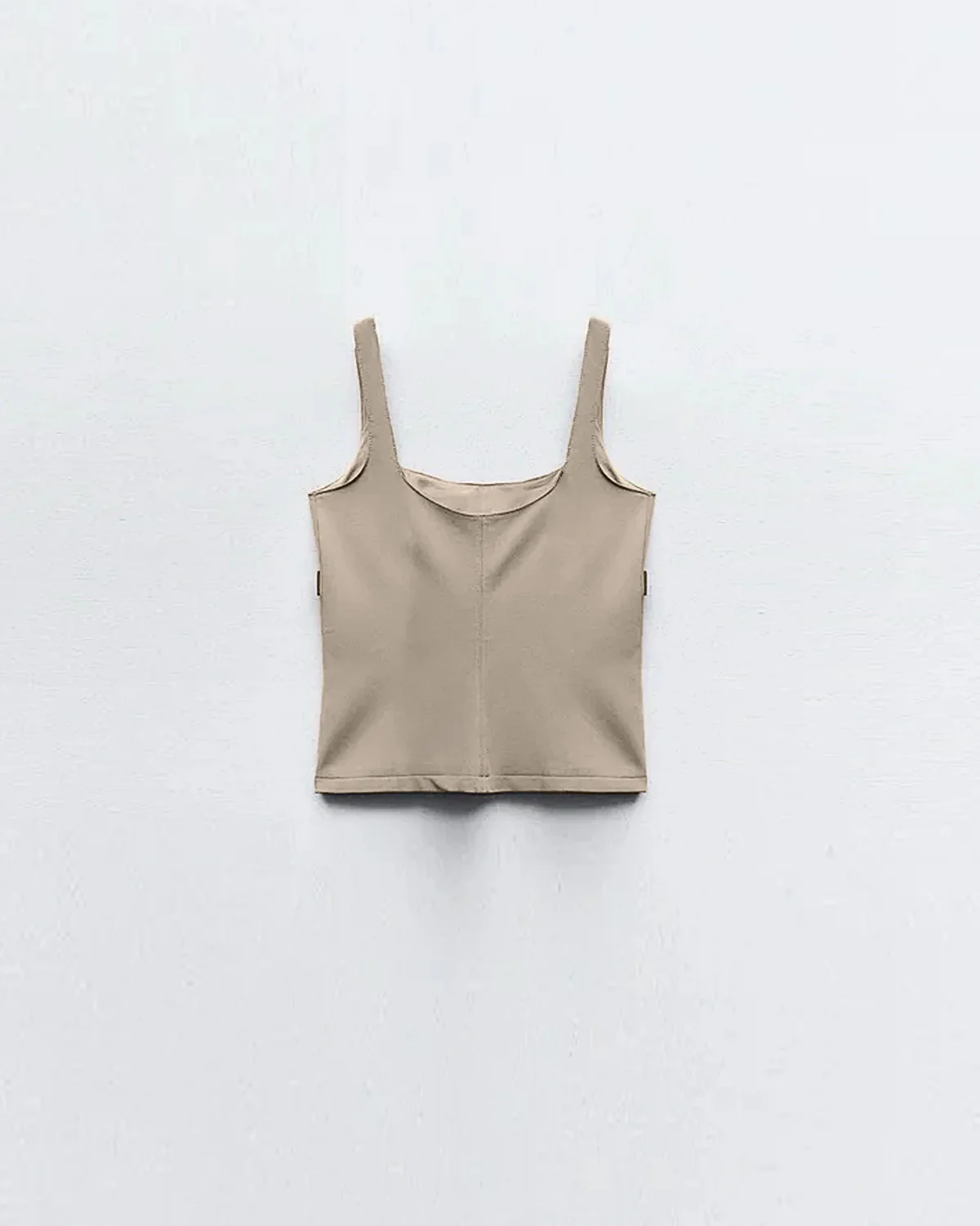 Beige Square Neck Belted Top - Image 4