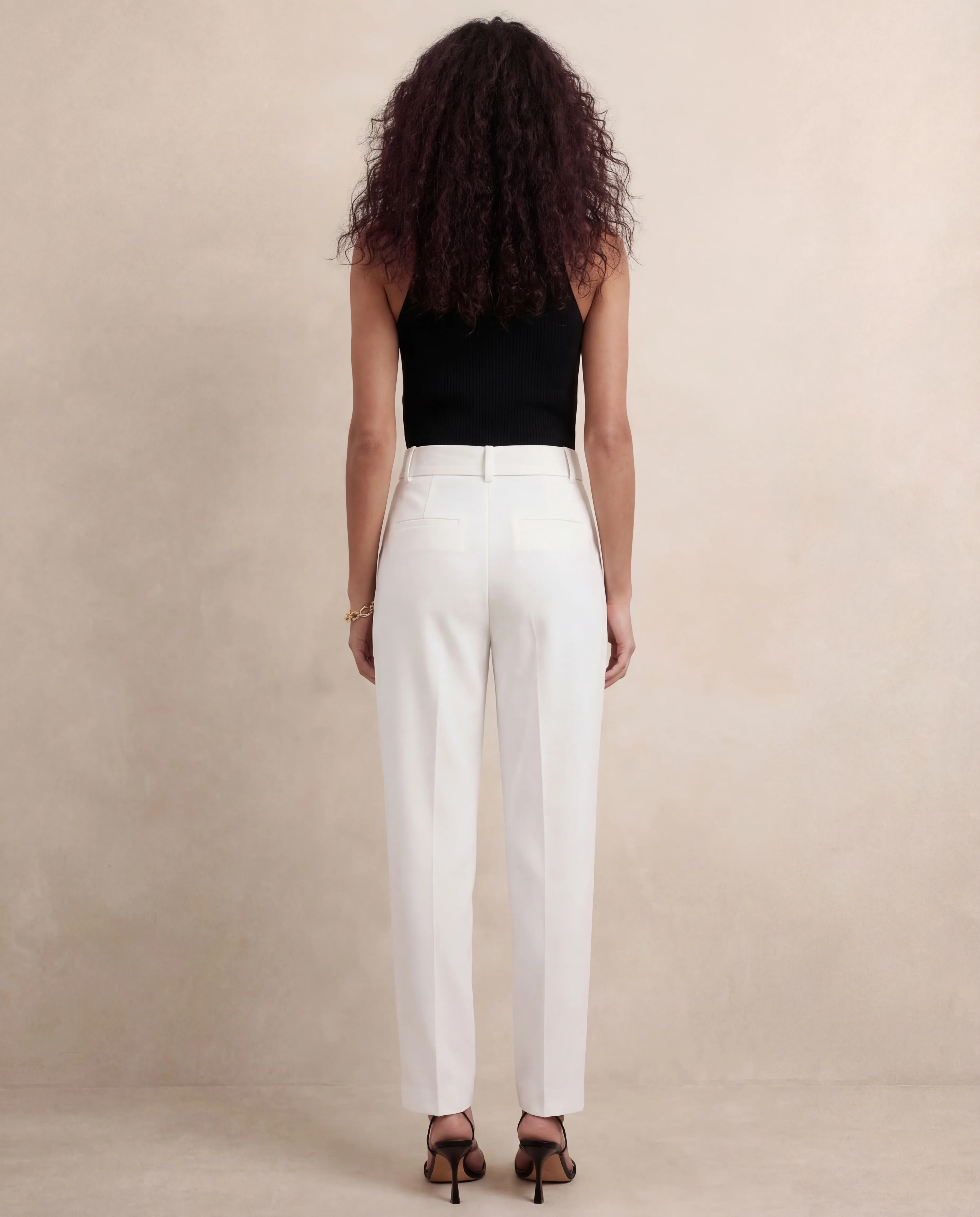 Belted Tapered Pants With Belt - White - Image 4