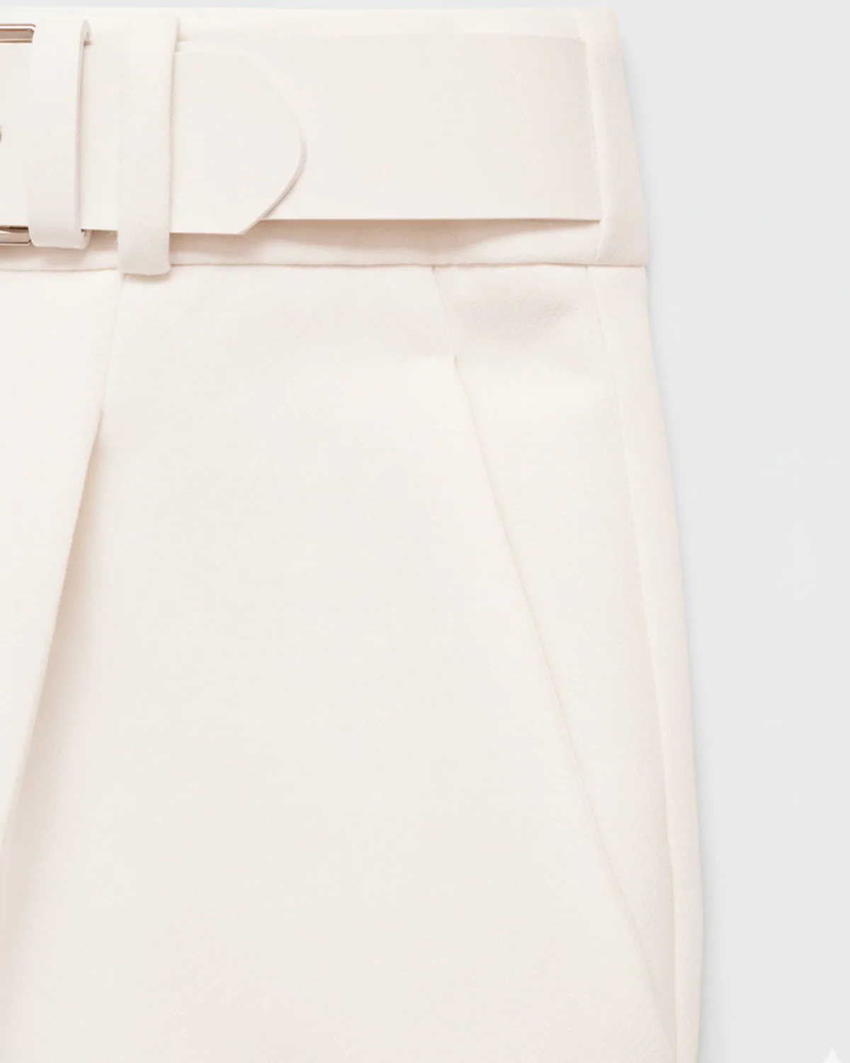 Belted White Straight Fit Trouser - Image 5