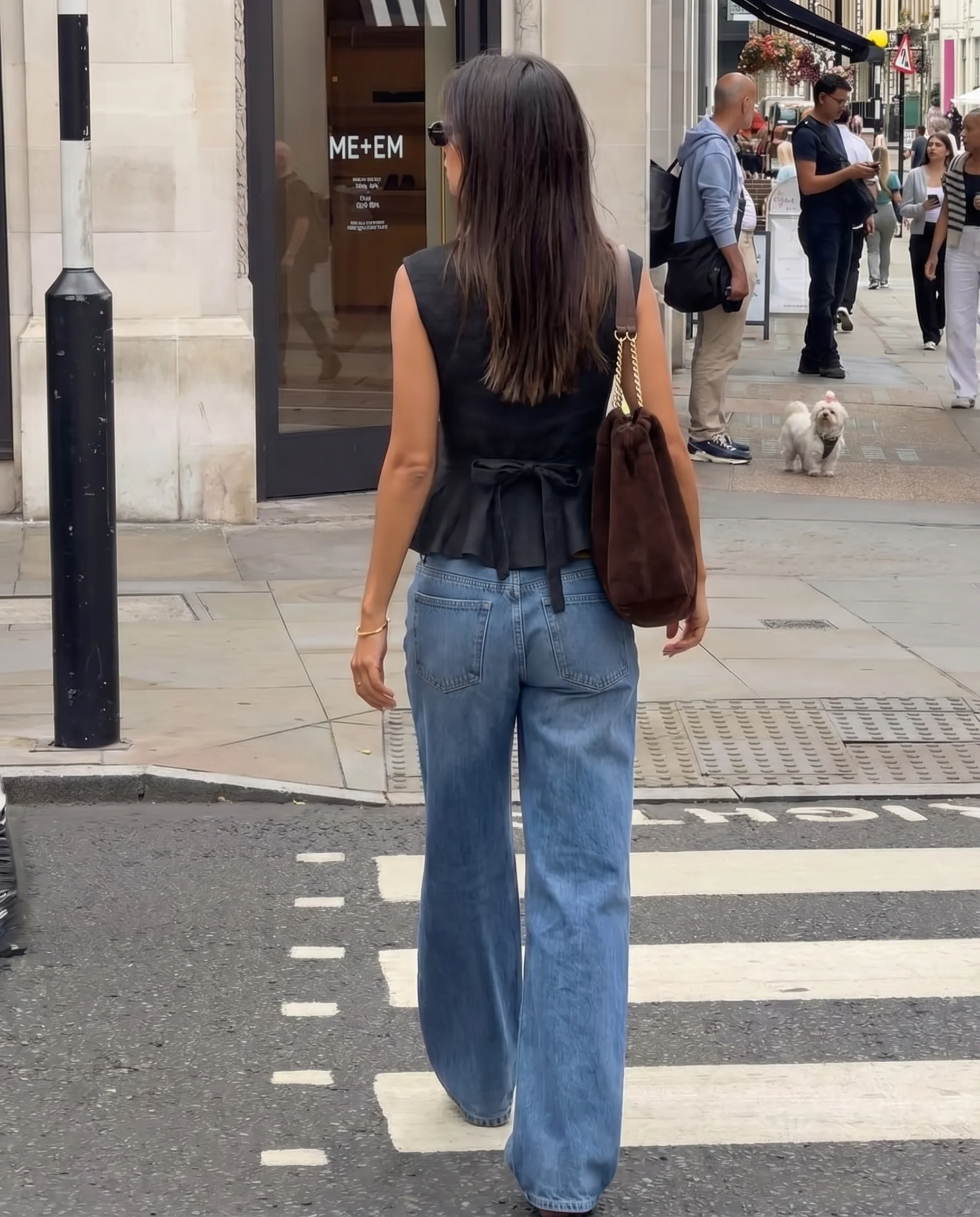 Black Buttoned Square Neck Peplum Top - Image 3