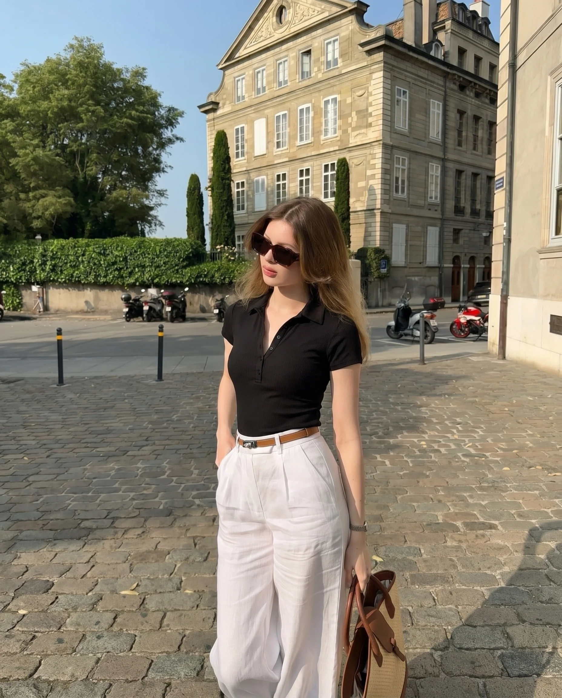 Black Polo Crop Tee - Image 2