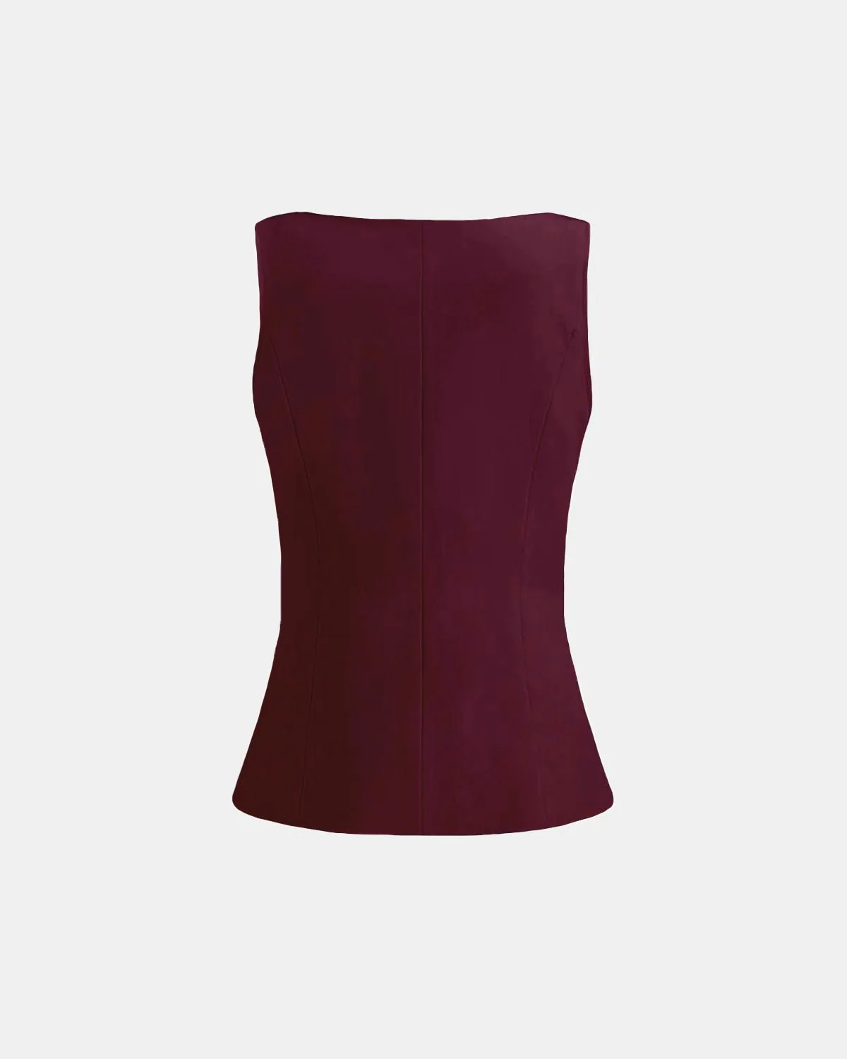 Boat Neck Slit Waist Coat - Burgundy - Image 3