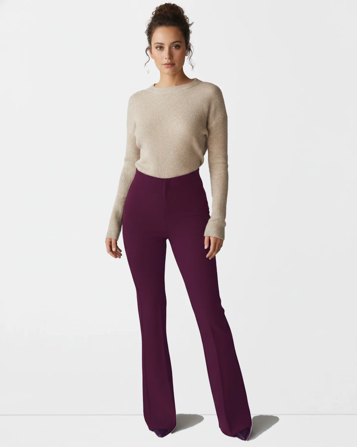 Wine Boot Cut Trouser - Image 3