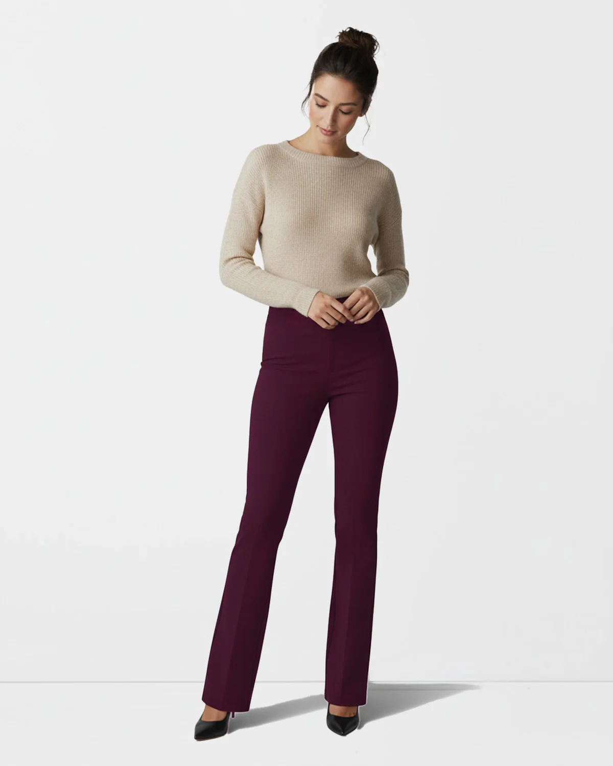 Wine Boot Cut Trouser - Image 4