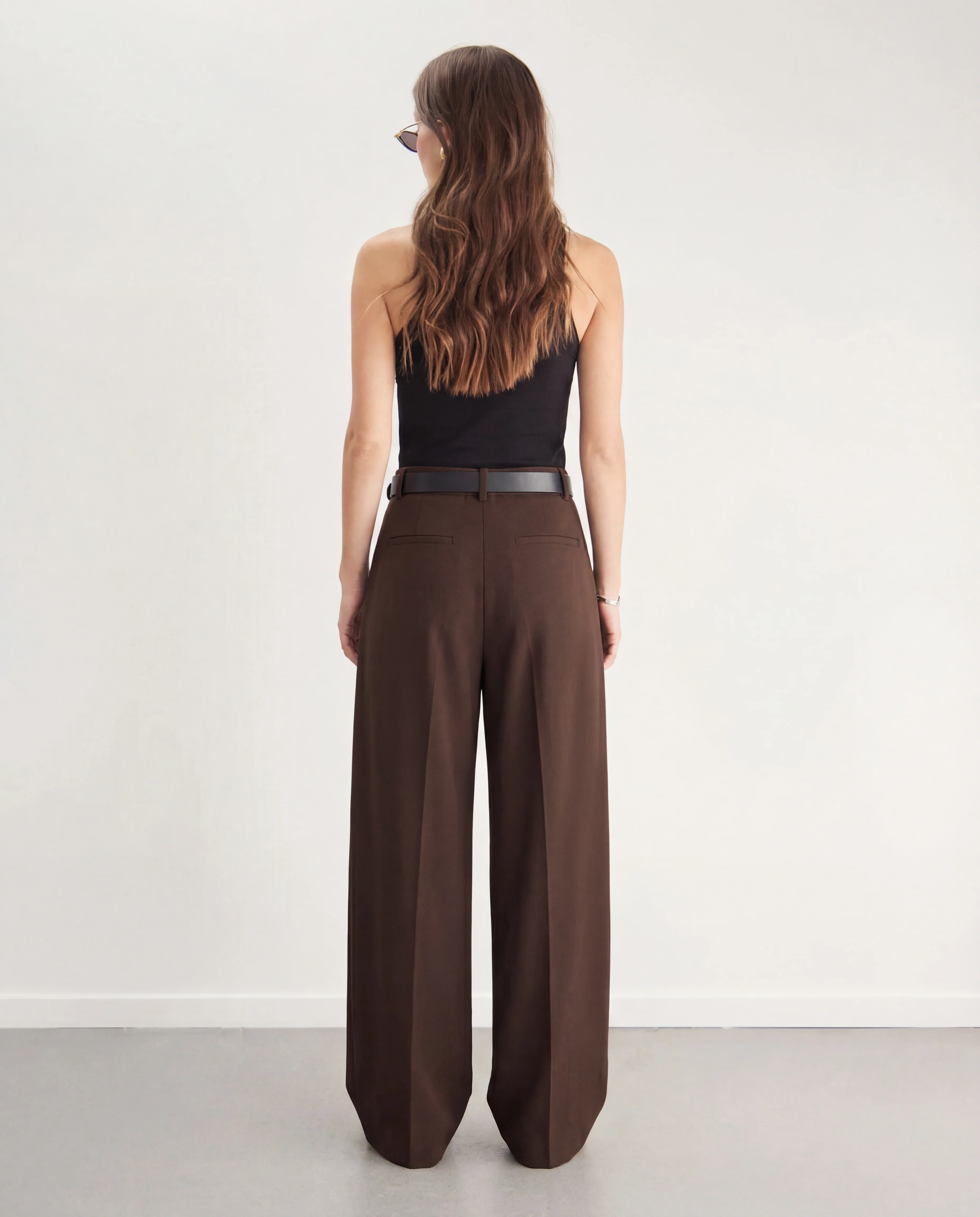 Brown Pleated Trouser - Image 4
