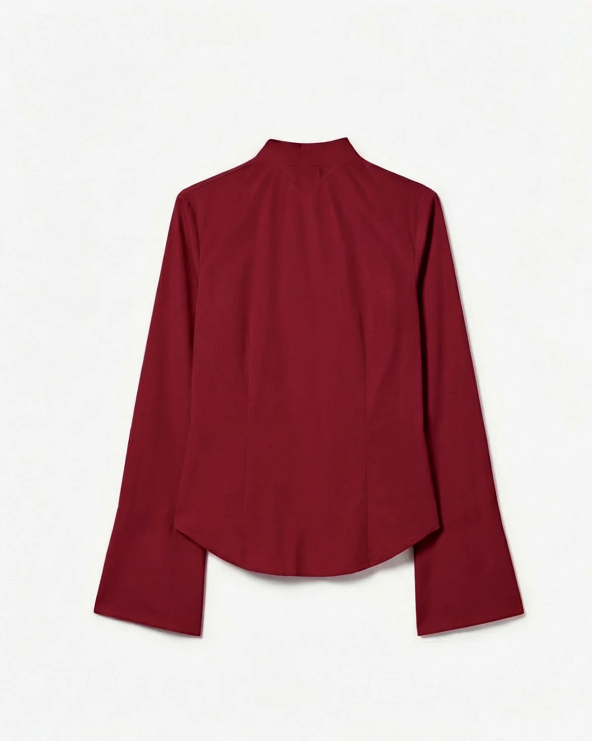 Cherry Red Flared Sleeves Shirt - Image 5