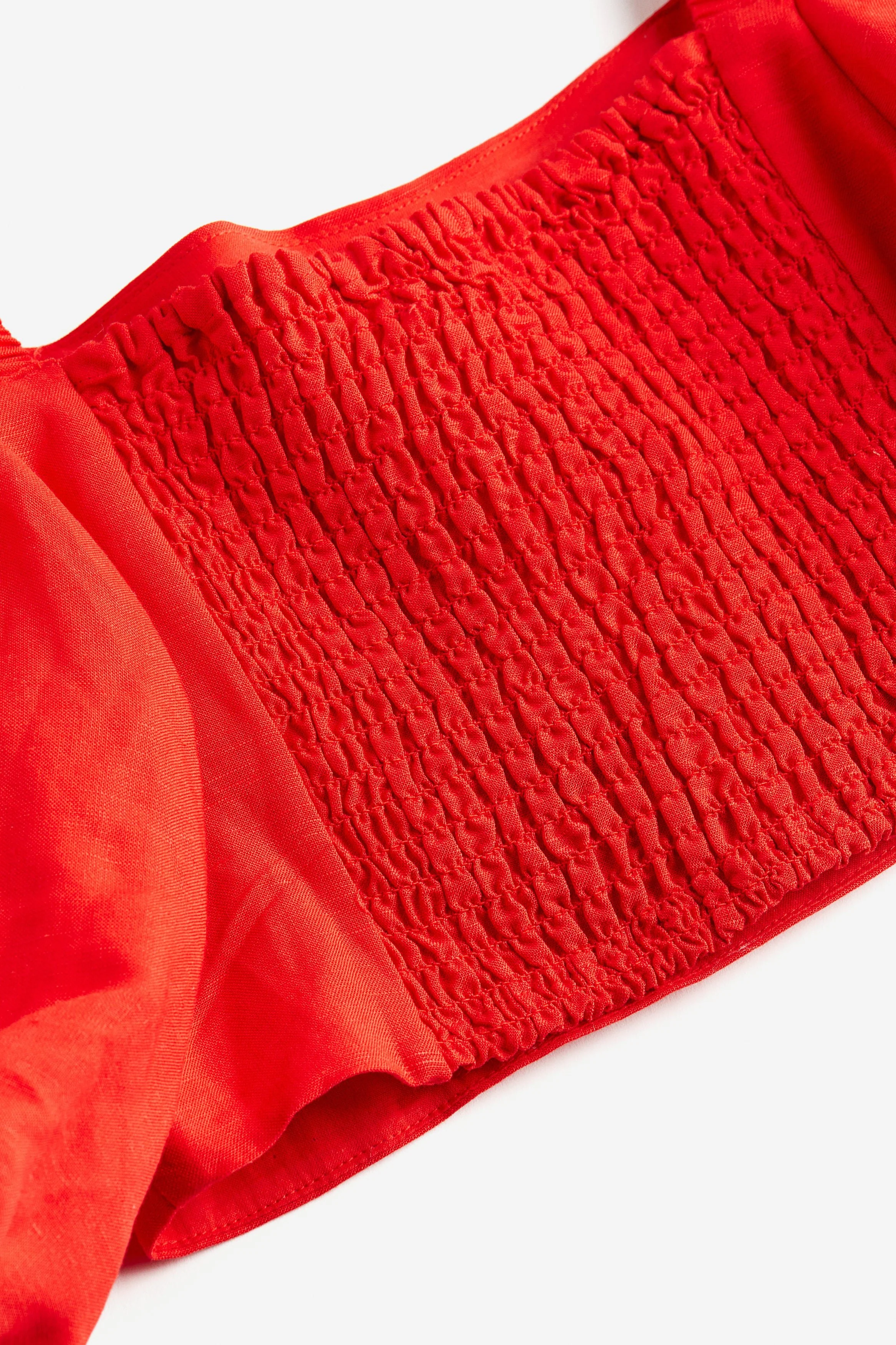 Crop Gathered Bodice Red Top - Image 5