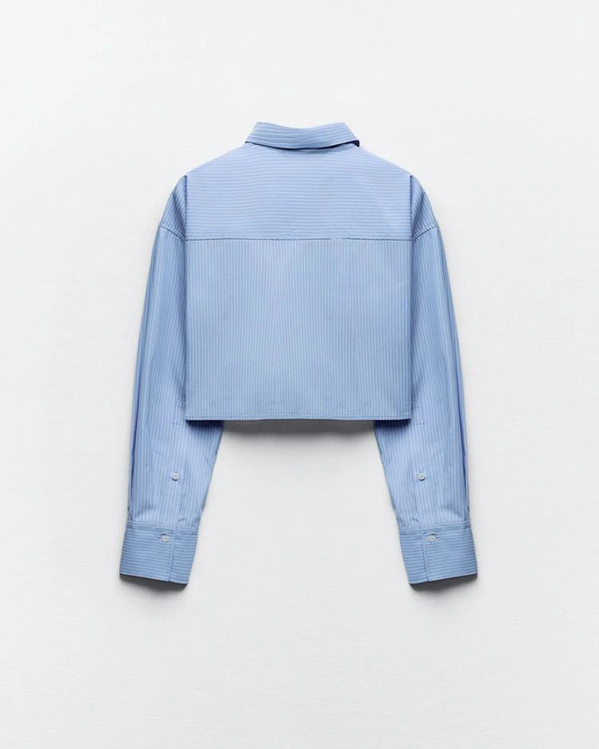 Pinstripes Crop Shirt - Cotton - Image 4
