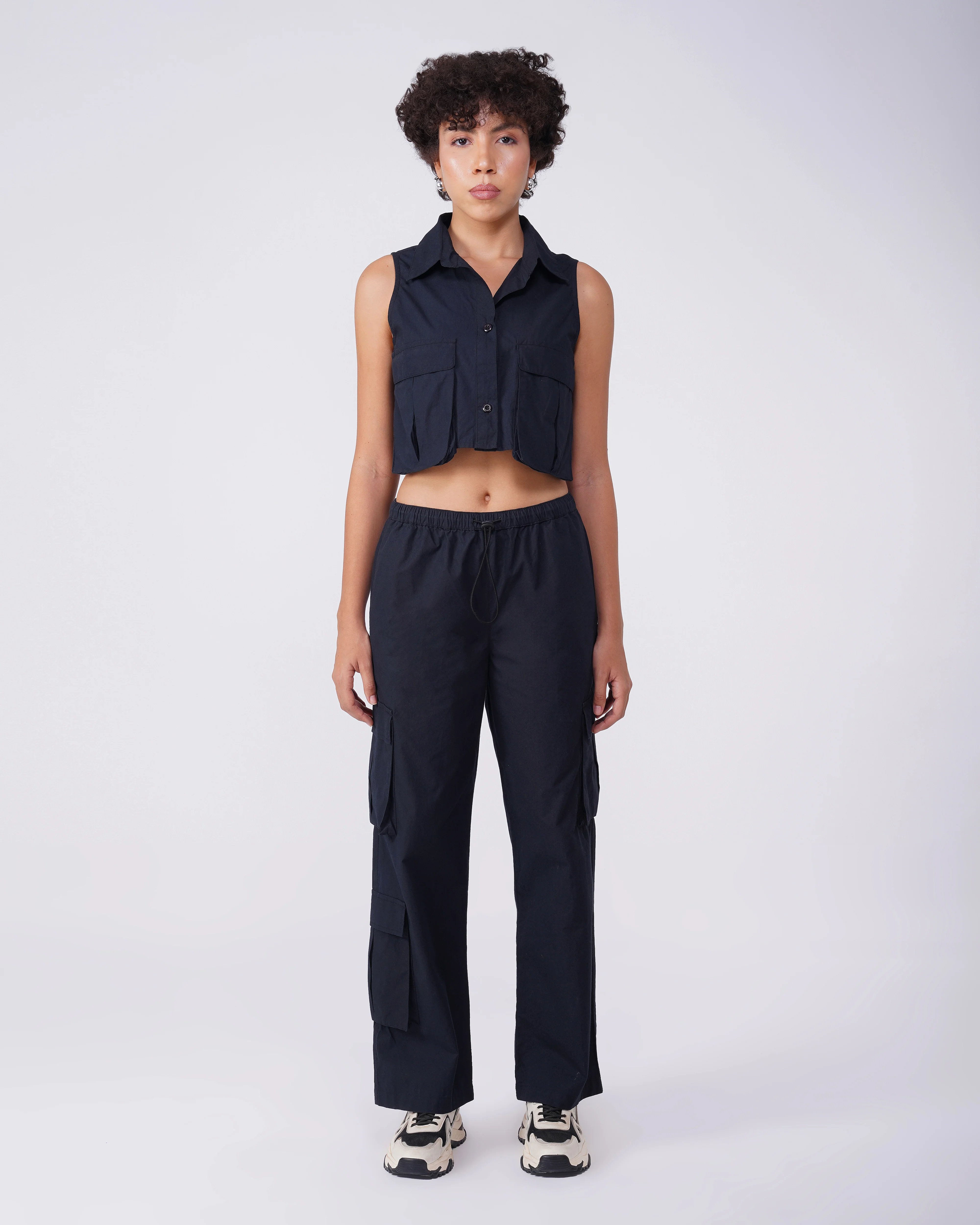 Flap Pocket Co-Ord Crop Shirt - Image 4