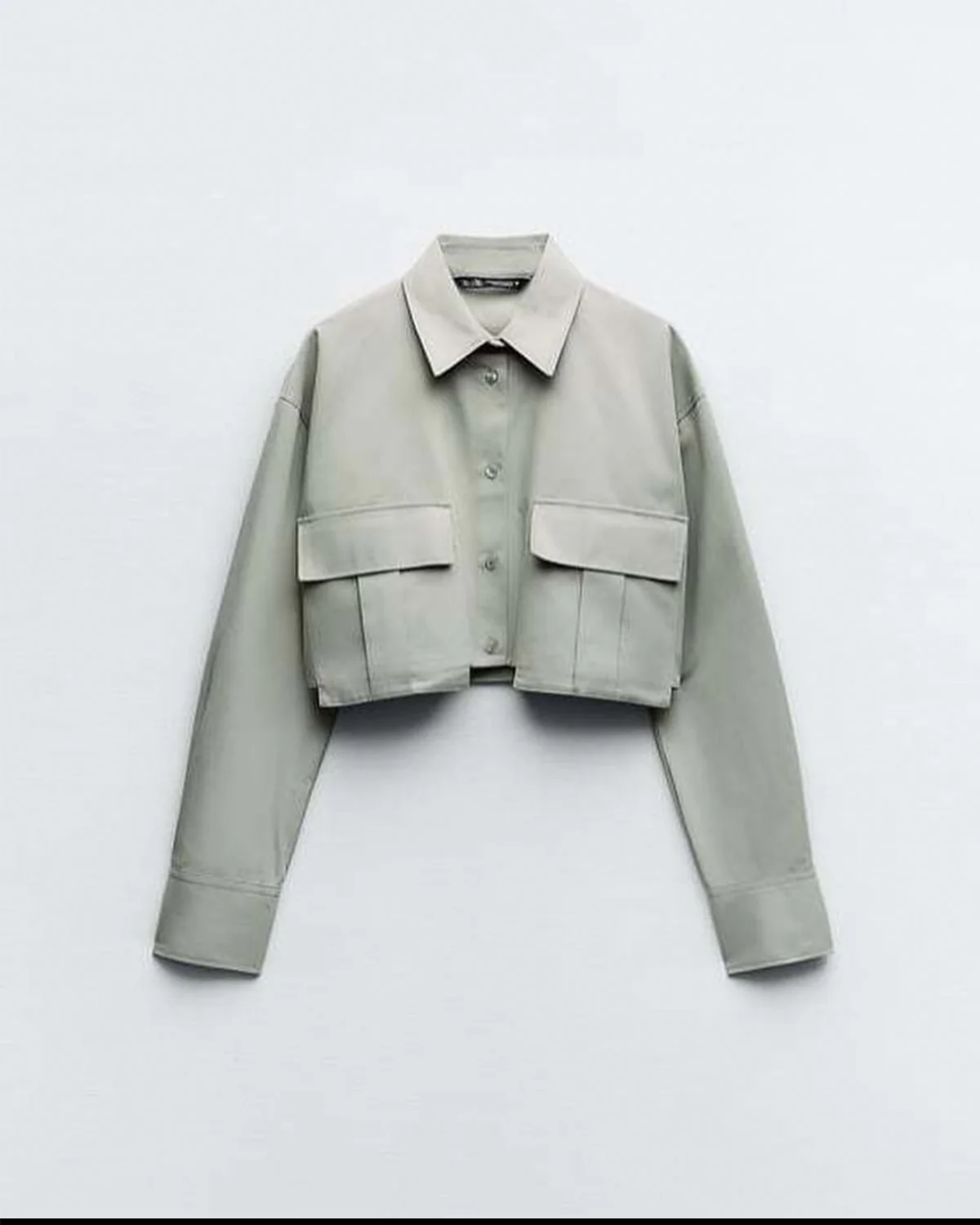 Flap Pocket Crop Shirt - Image 3