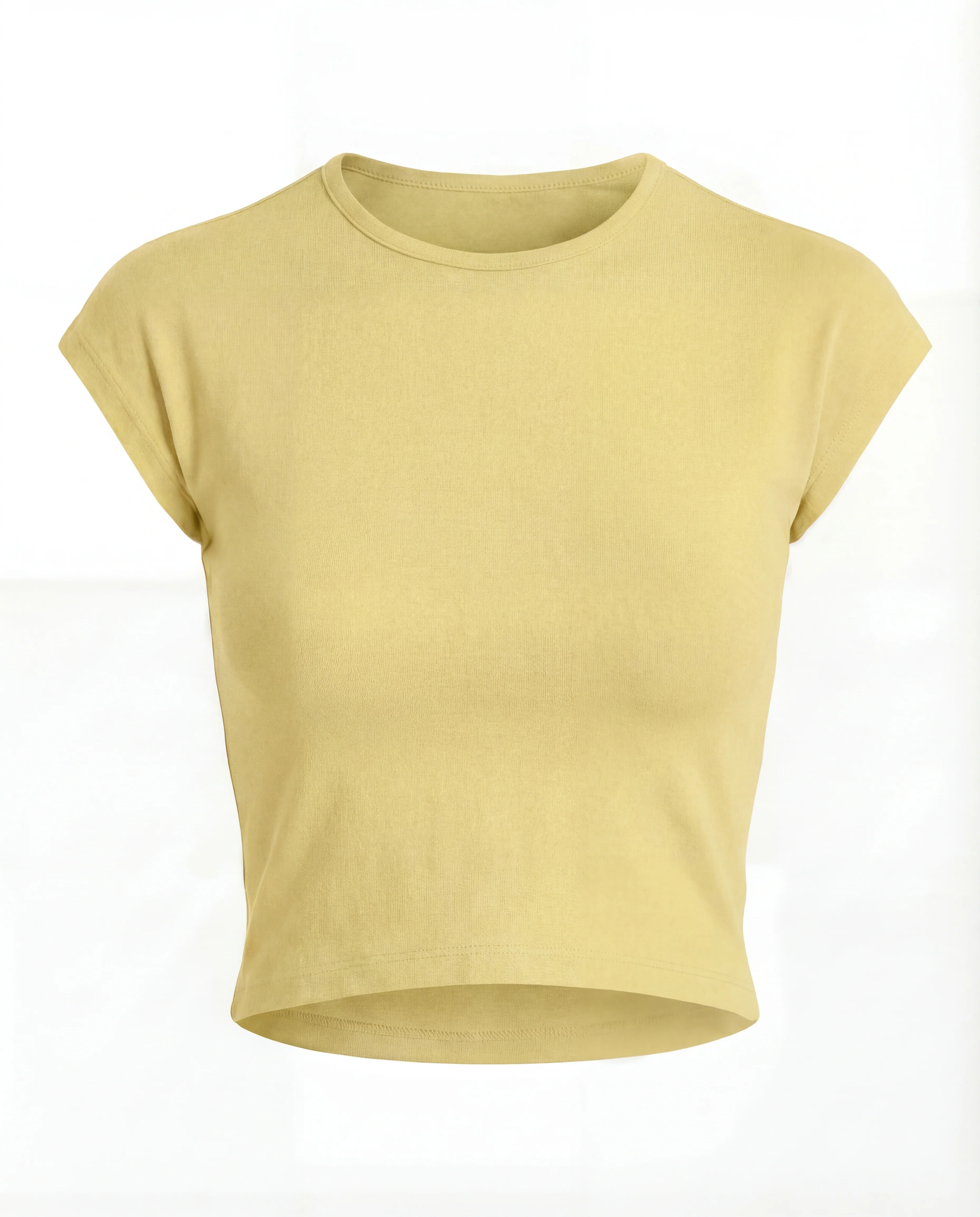 Butter Yellow Ribbed Fitted Top - Image 3