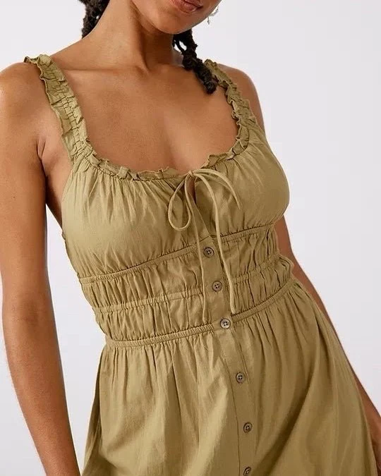 Button Down Ruched Dress - Image 4