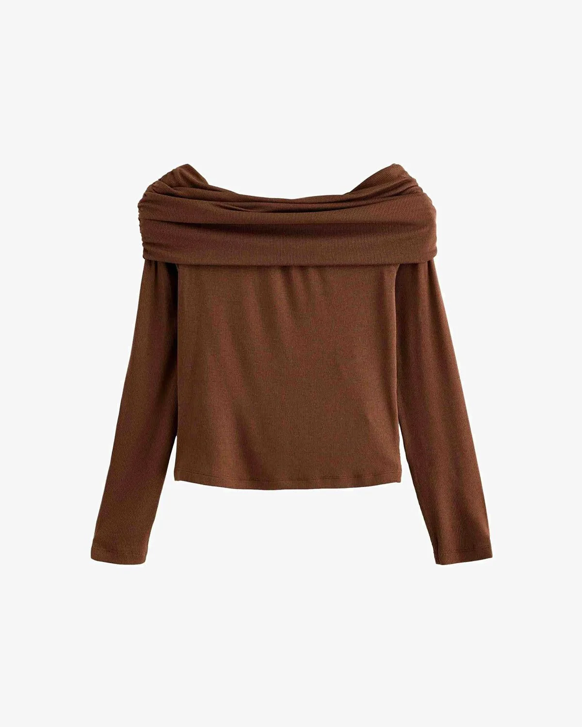 Off Shoulder Bardot Top With Long Sleeves - Image 4