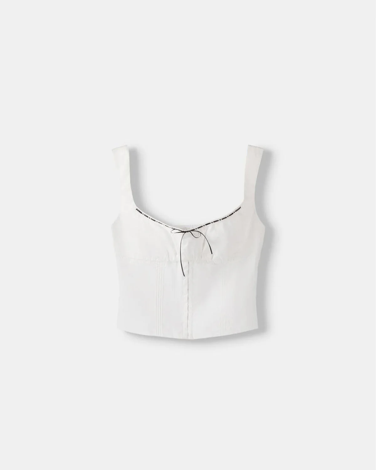 Contrast Piping Corset Top In White - Image 5