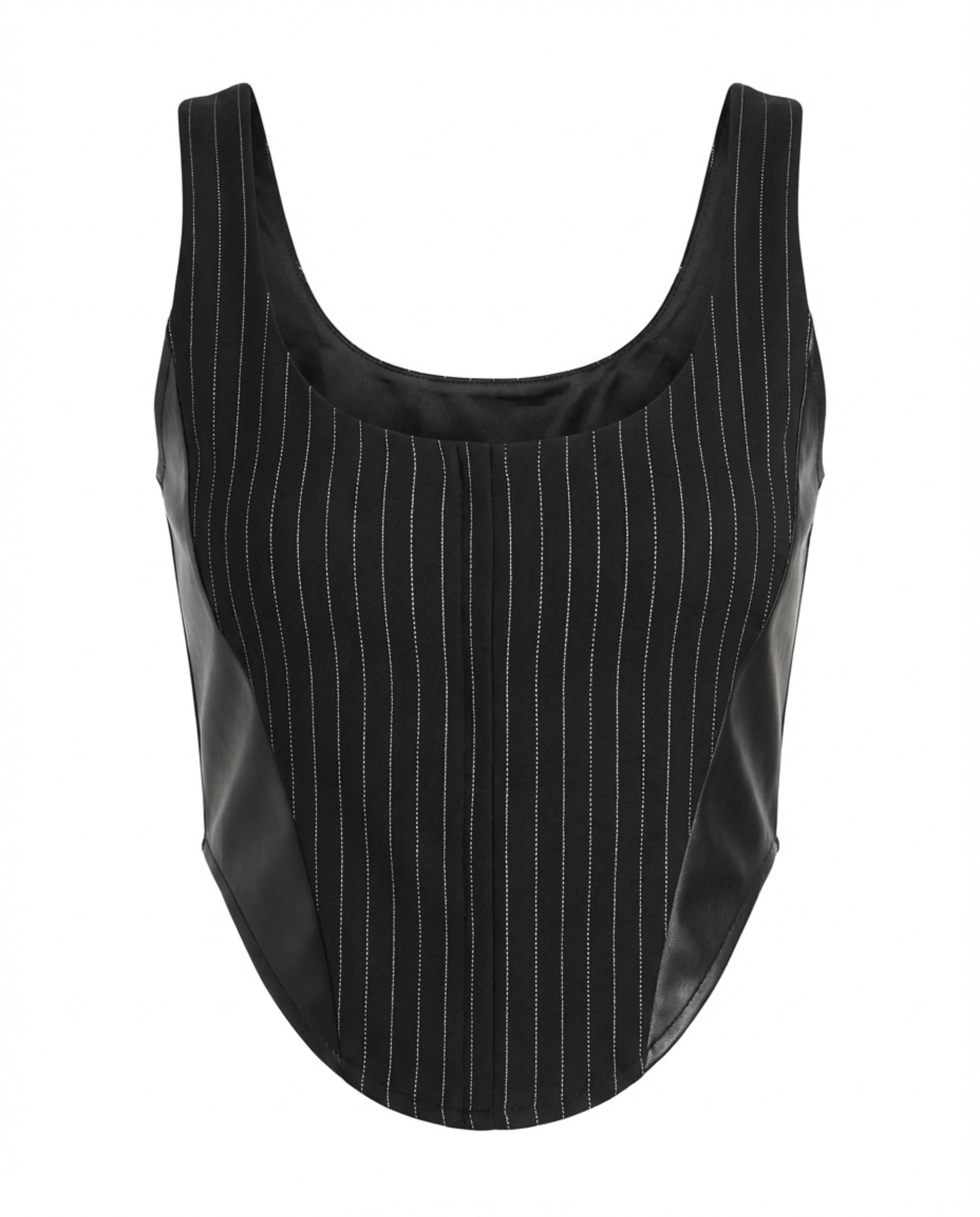 Pinstripes Curved Hem Corset Top - Image 5