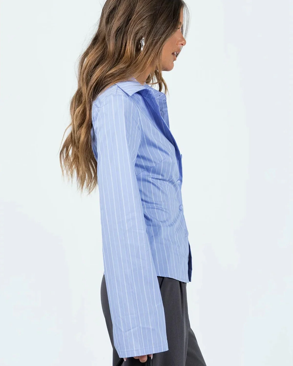 Pinstripes Flared Sleeves Shirt - Image 5