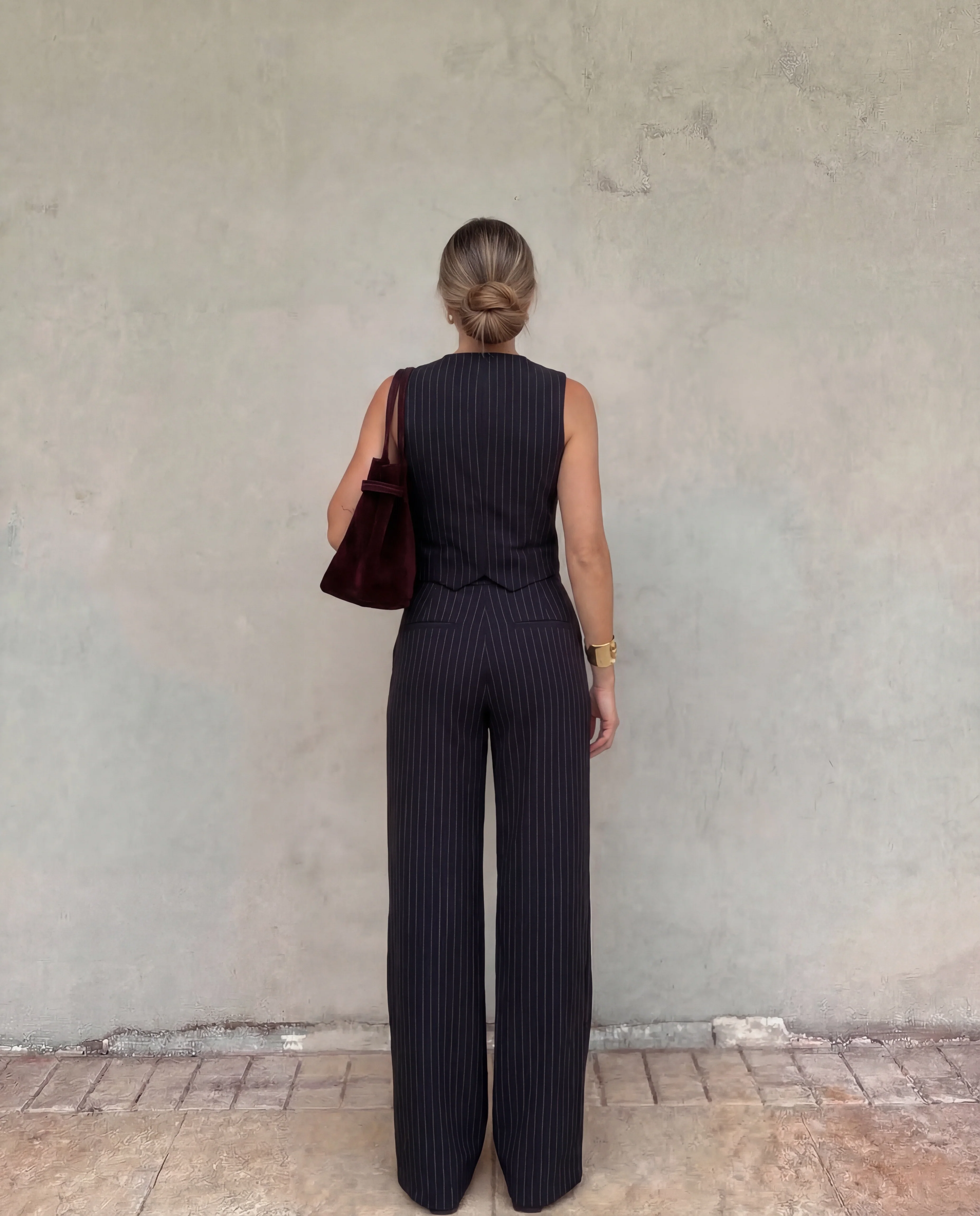 Pinstripes Vest And Pant Co-Ord Set - Image 4