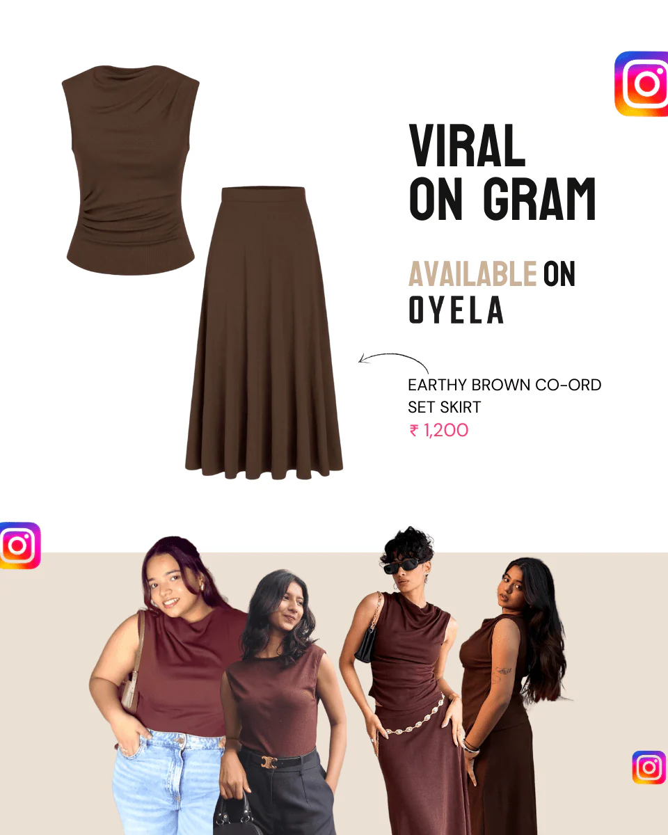 Earthy Brown Co-Ord Set Skirt - Image 6