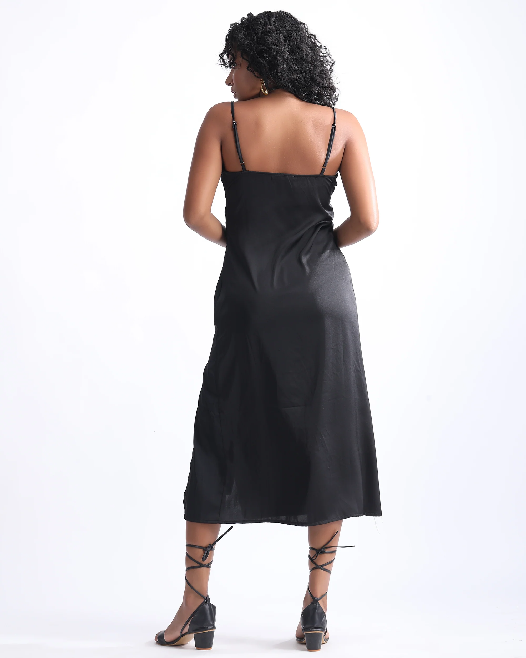 Satin Slit Dress - Image 4