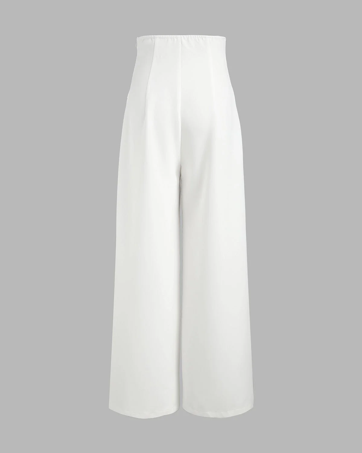 Sculpted Waist Pleated White Trousers - Image 7