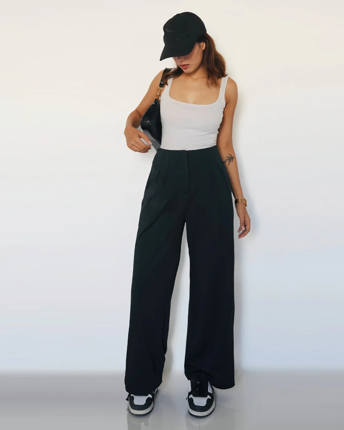 Smocked Detail Korean Black Trousers - Image 4