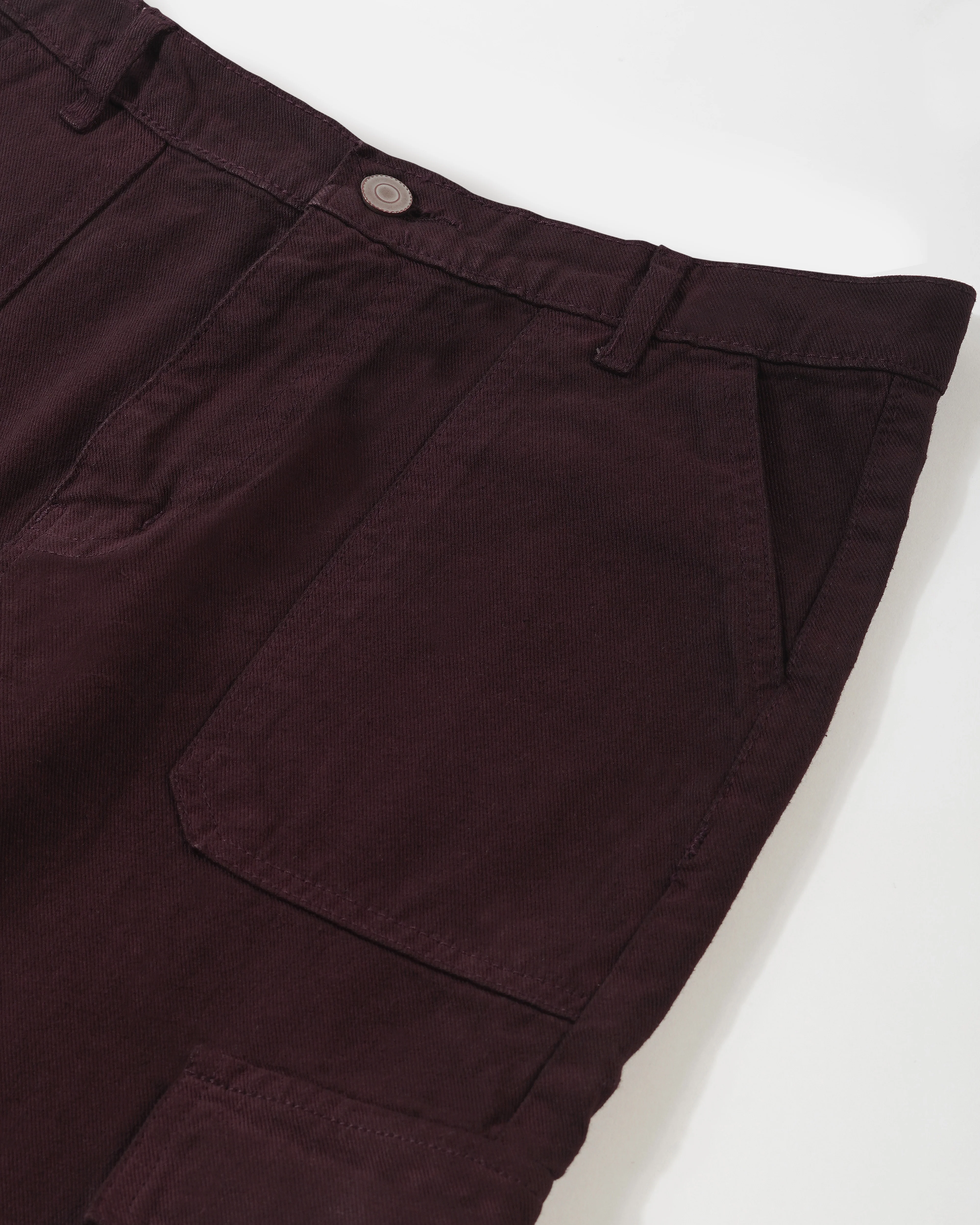 Brown Solid Cargo Jeans - Image 5