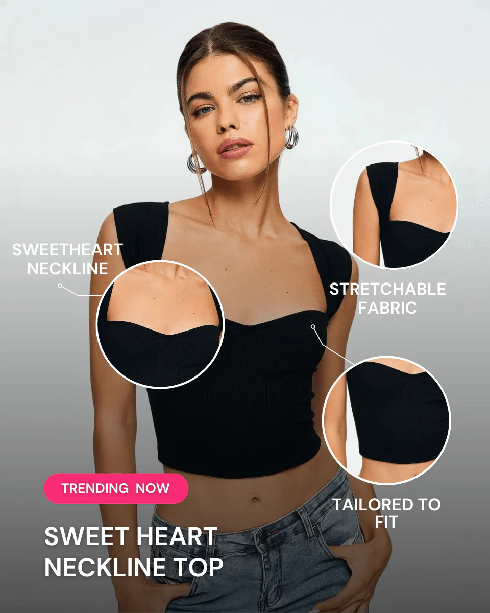 Sweet Heart Neckline Top - Image 4