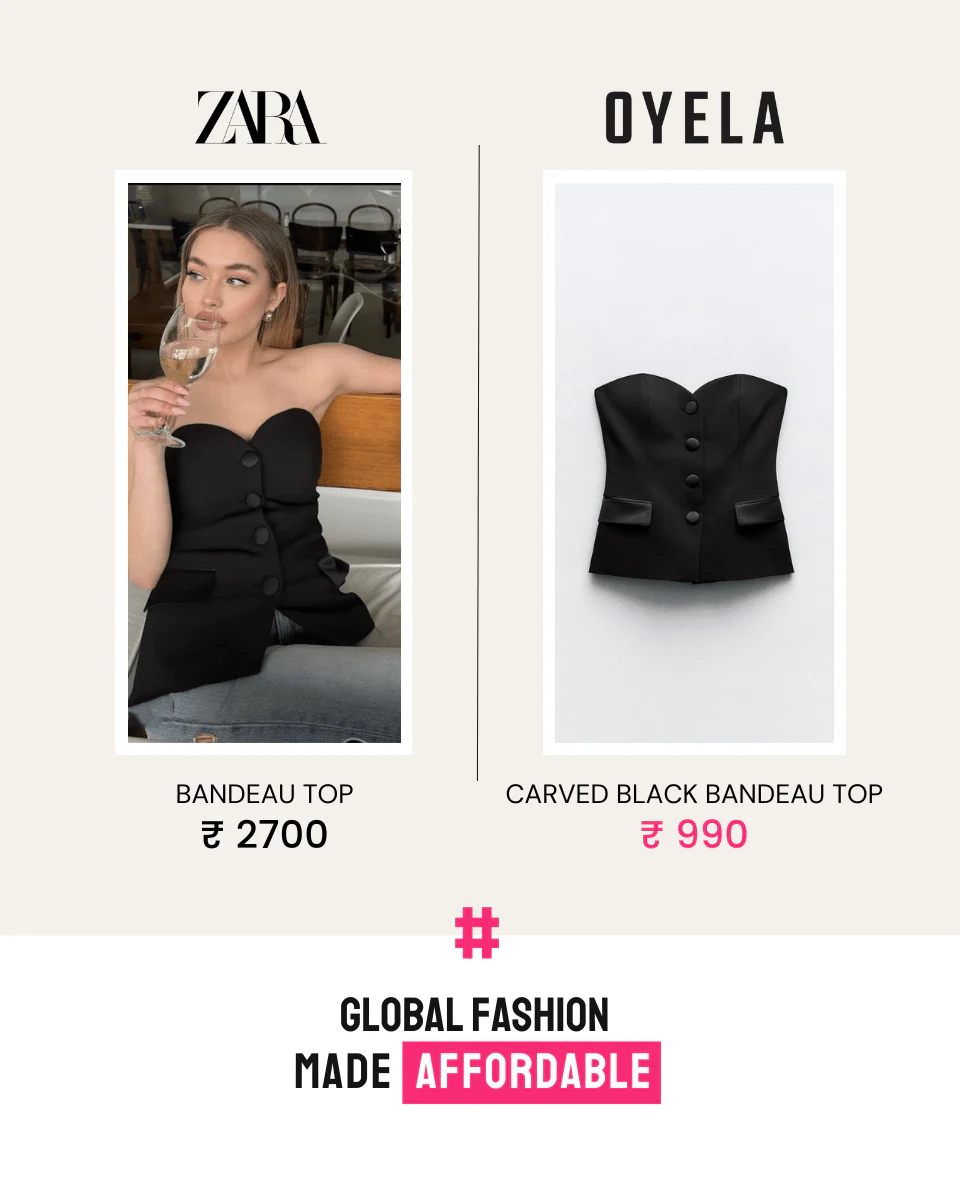 Carved Black Bandeau Top - Image 7