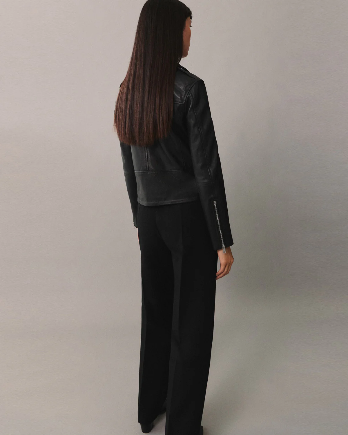 Textured Zip-Up Biker Jacket - Image 5
