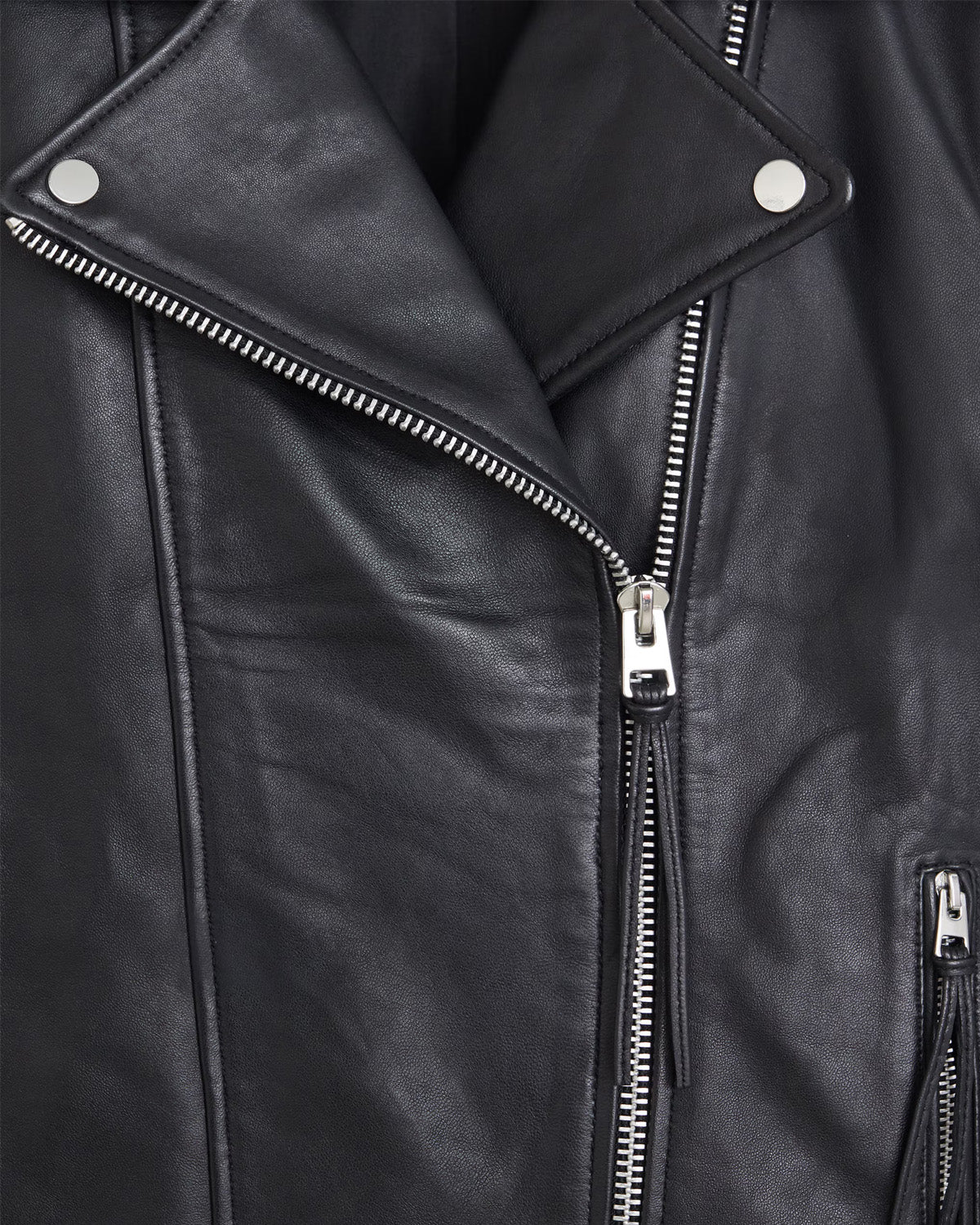 Textured Zip-Up Biker Jacket - Image 8