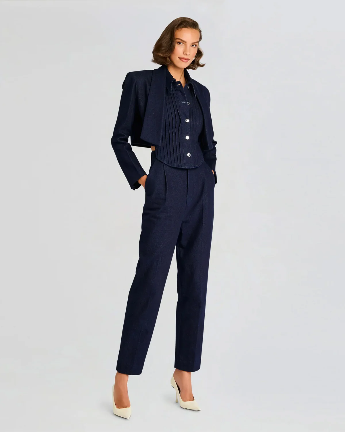 Three Piece Denim Set (Jacket + Top + Pant)