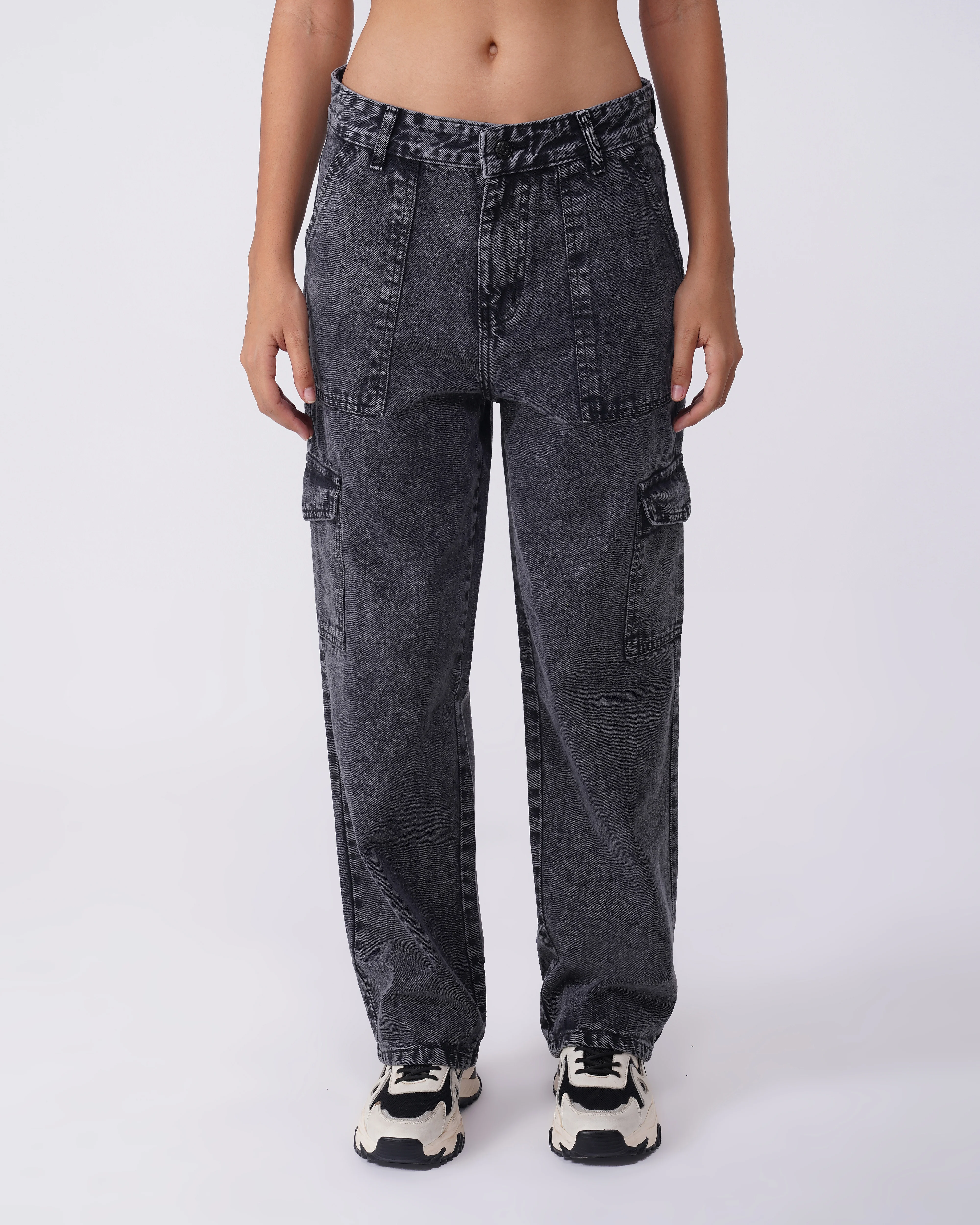Washed Cargo Jeans - Image 3