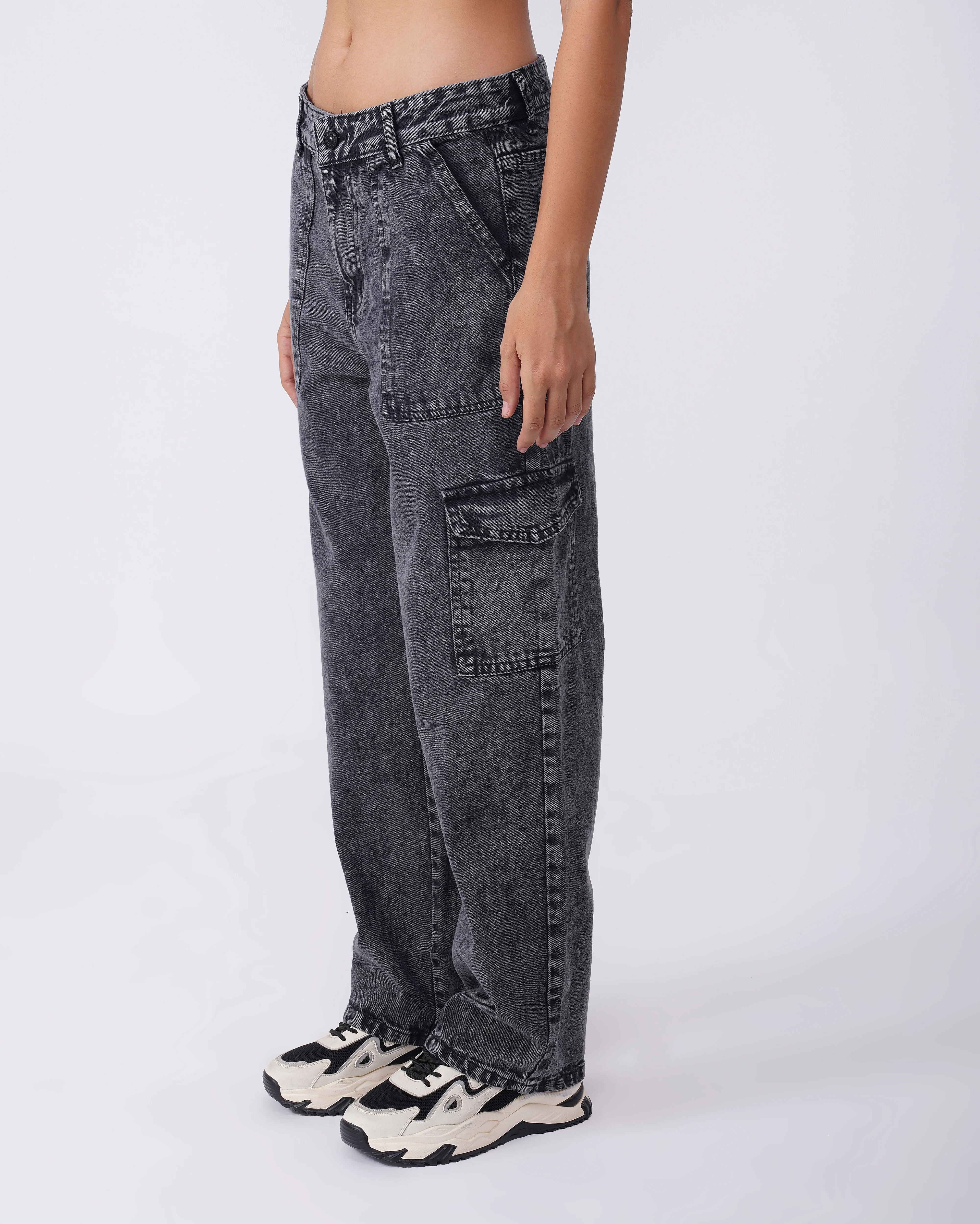 Washed Cargo Jeans - Image 4