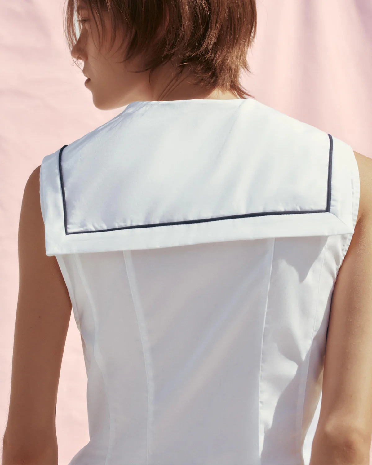 White Marine Collar Flounced Top - Image 4