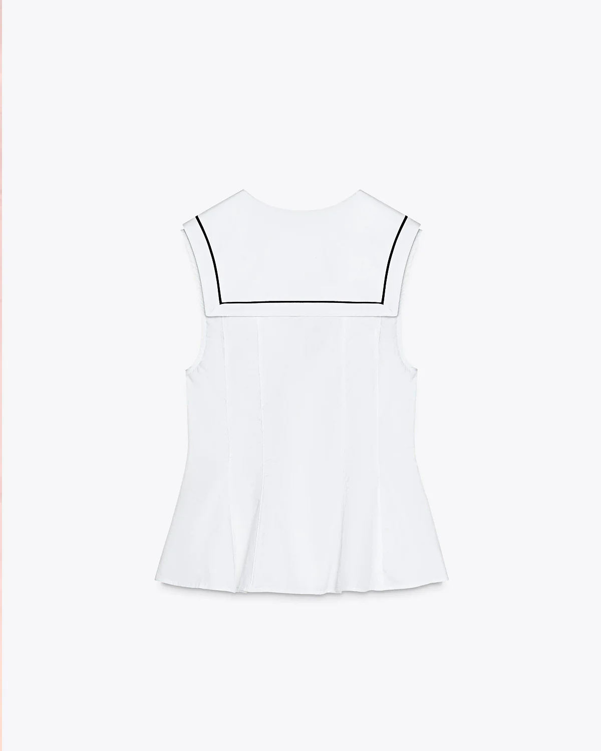 White Marine Collar Flounced Top - Image 6