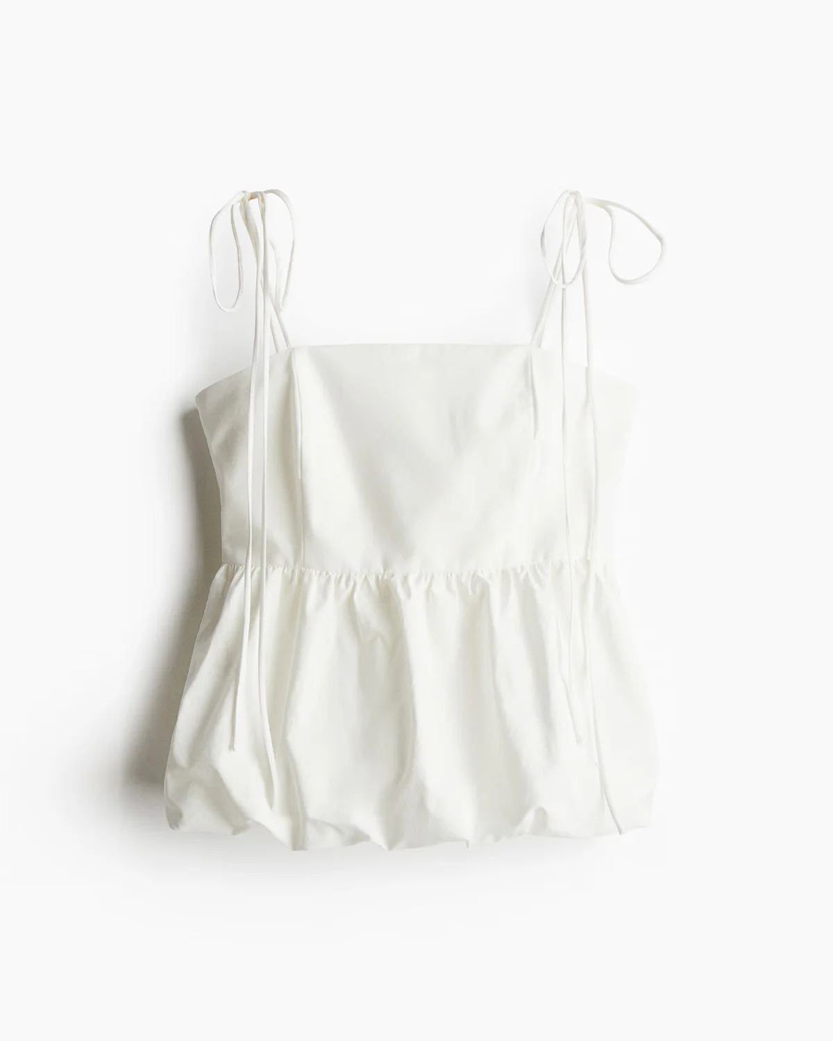 White Bubble Hem Camisole Top - Image 7