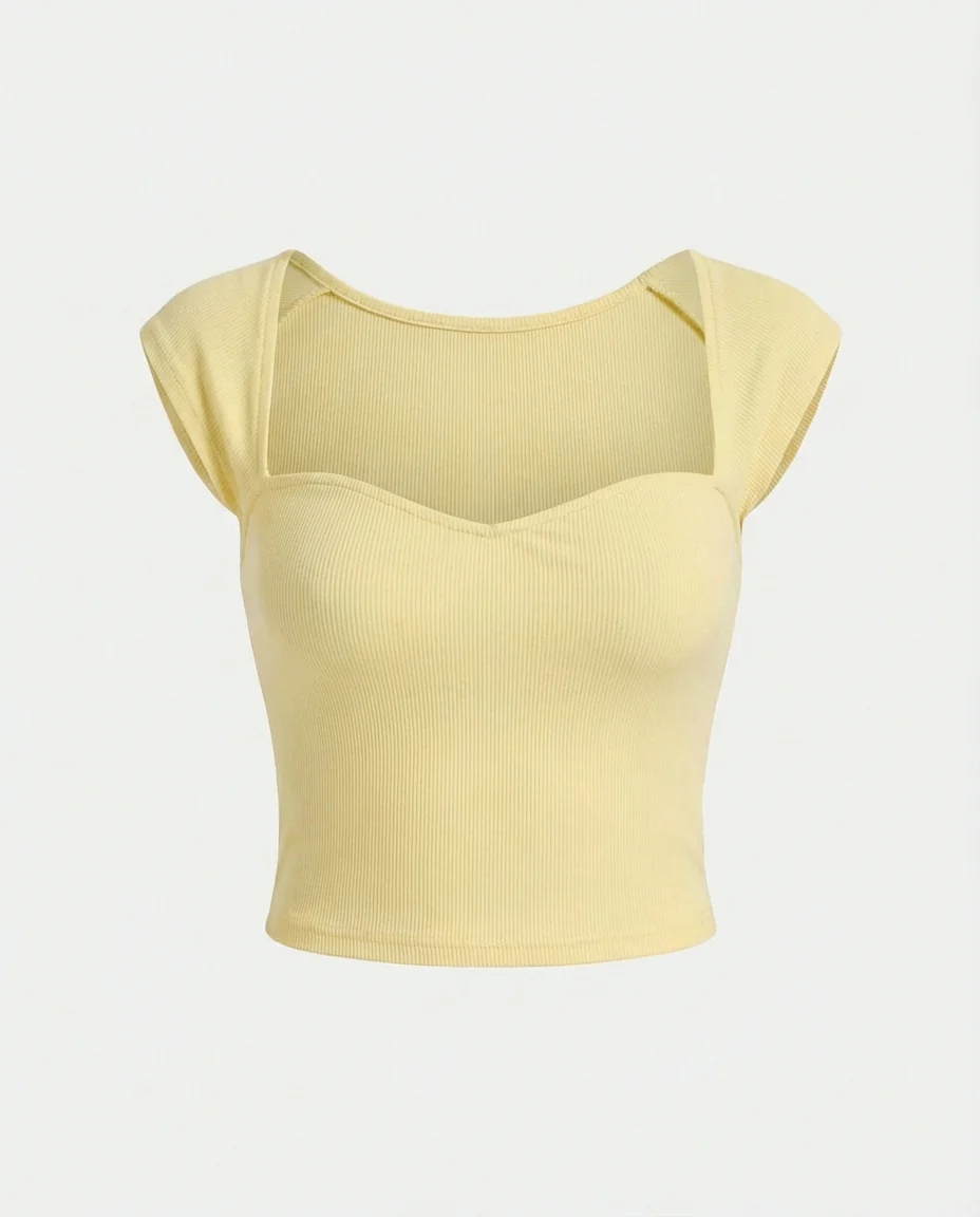 Butter Yellow Ribbed Top - Image 5