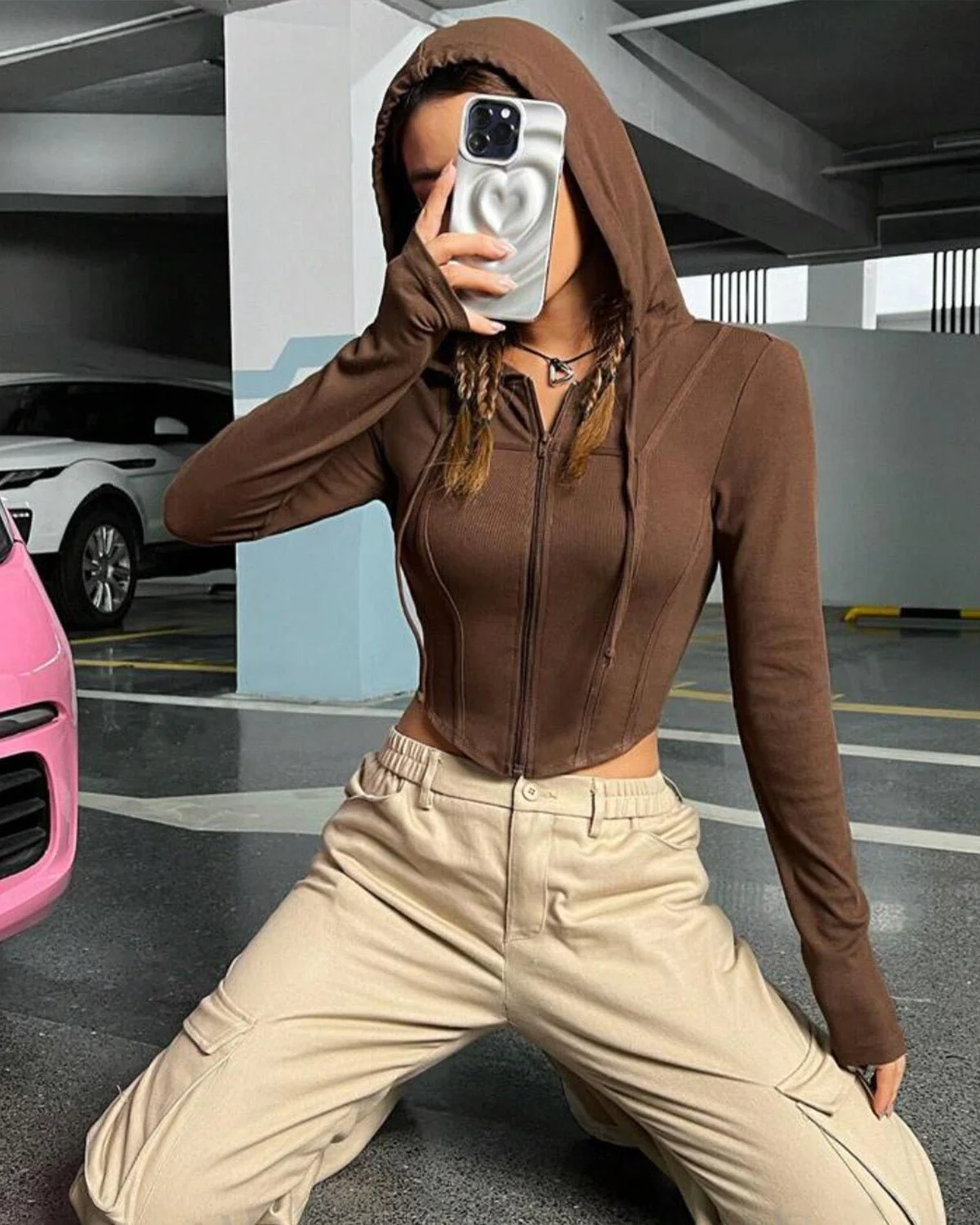Zip-Up Corset Hoodie - Image 4